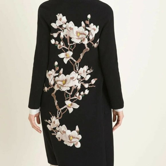 Chico's Sweaters - XL/1X Chico's Heavyweight Embroidered Black Duster